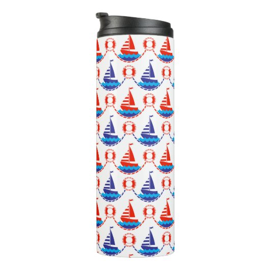 Sail Boat Pattern Thermosbeker (Geroteerd rechts)