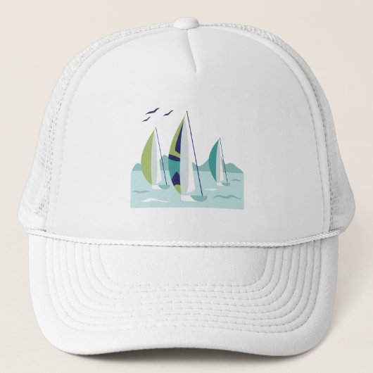 Sail Boat Race Trucker Pet (Voorkant)