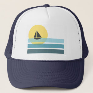 Sail Boat Trucker Hat   Retro Trucker Hat Pet
