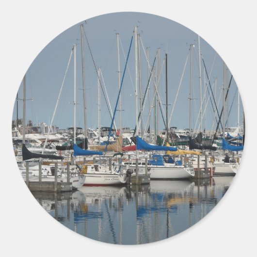 Sail Boat.Yachts Ronde Sticker (Voorkant)