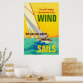  Sail Boats die de Richting van het Citaat schilde Poster (Keuken)