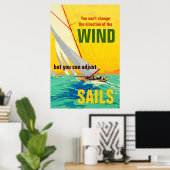  Sail Boats die de Richting van het Citaat schilde Poster (Thuiskantoor)