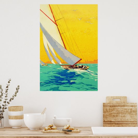  Sail Boats, Frans reisposter Poster (Keuken)