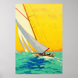  Sail Boats, Frans reisposter Poster