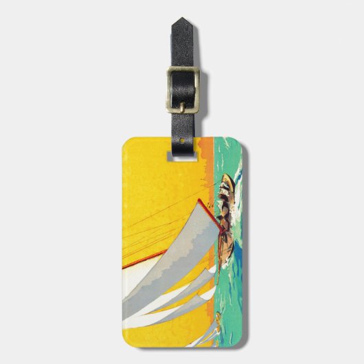 Sail Boats, Frans reizen Bagagelabel (Voorkant verticaal)