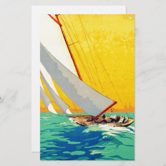  Sail Boats, Frans reizen Briefpapier (Voorkant / Achterkant)