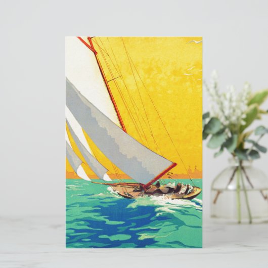 Sail Boats, Frans reizen Briefpapier (Staand voorkant)