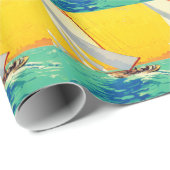  Sail Boats, Frans reizen Cadeaupapier (Rol Hoek)