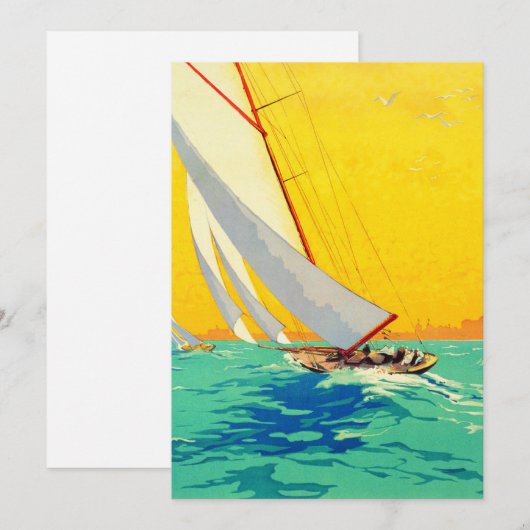 Sail Boats, Frans reizen Feestdagenkaart (Voorkant / Achterkant)