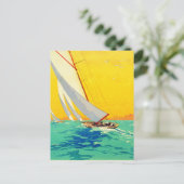 Sail Boats, Frans reizen Feestdagenkaart (Staand voorkant)