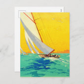 Sail Boats, Frans reizen Feestdagenkaart (Voorkant / Achterkant)