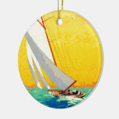  Sail Boats, Frans reizen Keramisch Ornament (Links)