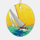  Sail Boats, Frans reizen Keramisch Ornament (Links)
