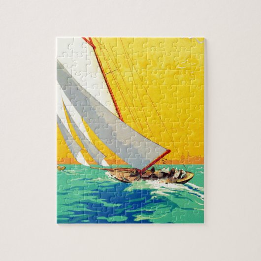  Sail Boats, Frans reizen Legpuzzel (Verticaal)