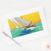  Sail Boats, Frans reizen Rechthoekige Sticker (Envelop)