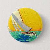  Sail Boats, Frans reizen Ronde Button 5,7 Cm (Voorkant)