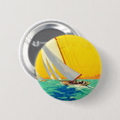  Sail Boats, Frans reizen Ronde Button 5,7 Cm (Voorkant /achterkant)