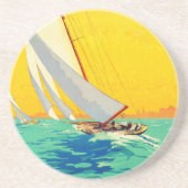  Sail Boats, Frans reizen Zandsteen Onderzetter (Voorkant)