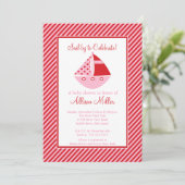 Sail by to Celebrate Sailboat Baby shower Kaart (Staand voorkant)