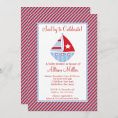 Sail door Sailboot Boy Baby shower te verkopen Kaart (Voorkant / Achterkant)