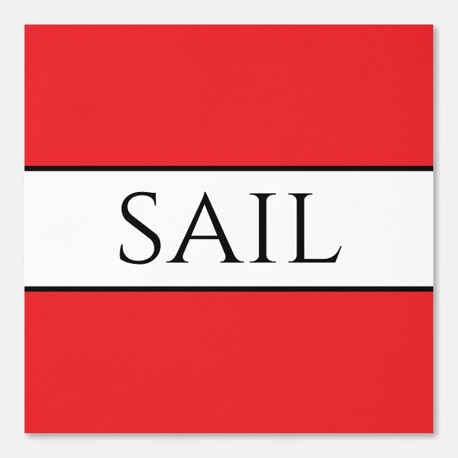 SAIL Fun Nautisch Helder Rood Zwart Wit Strepen Behang (Voorkant)