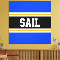 SAIL Helder Blauw Zwart Wit Geel Racing Stripes