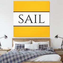 SAIL Helder Gouden Gele Witte Zomerstrepen Canvas Afdruk