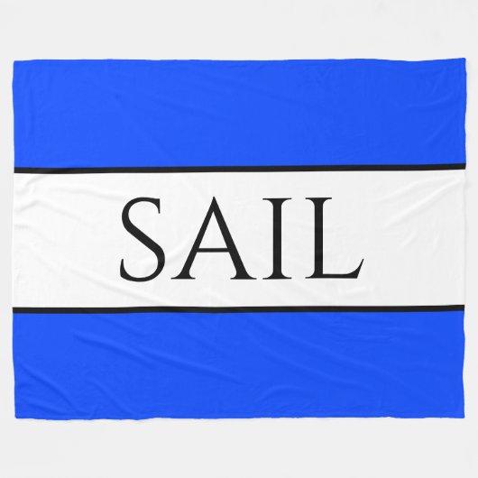 SAIL Heldere Nautisch Blauw Witte Strepen Fleece Deken (Voorkant (Horizontaal))