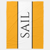 SAIL Heldere Nautisch Geel Sinaasappel Witte Strep Fleece Deken (Voorkant)