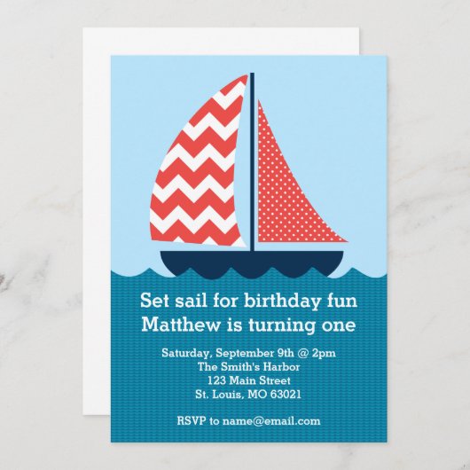 Sail instellen voor Birthday Fun Kaart (Voorkant / Achterkant)