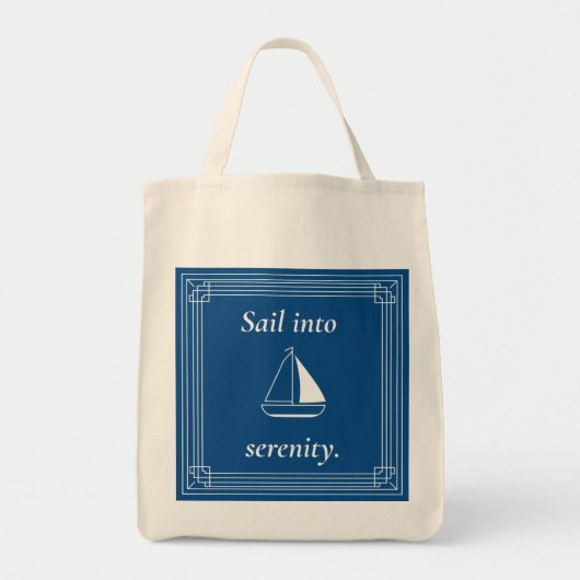 Sail Into Serenity Nautical Sailboat Tote Bag (Voorkant)