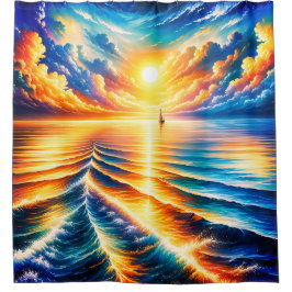 Sail Into Sunset: het geluid van de oceaan Douchegordijn