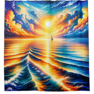 Sail Into Sunset: het geluid van de oceaan Douchegordijn
