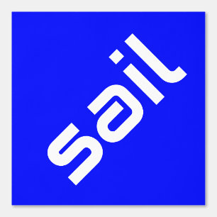 SAIL Moderne Witte Tekst Helder Blauw Achtergrond Behang