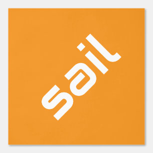 SAIL Moderne witte tekst Tropische Oranje achtergr Behang