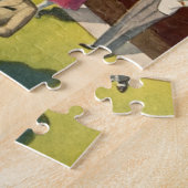 Sail Motor Boat  Antiek Nautisch Legpuzzel (Zijkant)