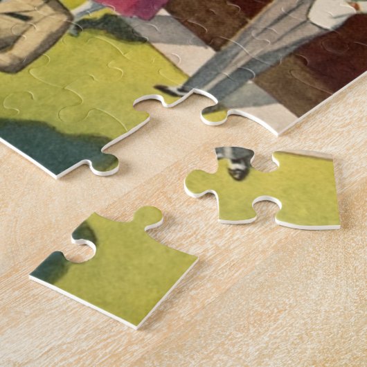 Sail Motor Boat  Antiek Nautisch Legpuzzel (Zijkant)