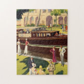 Sail Motor Boat  Antiek Nautisch Legpuzzel (Verticaal)