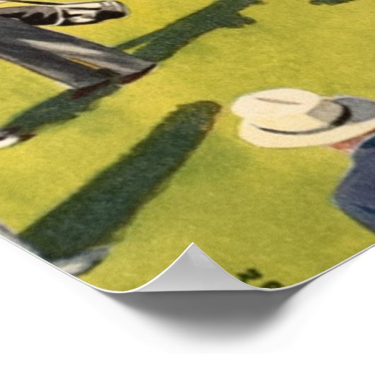 Sail Motor Boat  Antiek Nautisch Poster (Hoek)