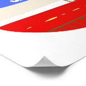 SAIL Nautical Red White Blue-zeilboot Poster (Hoek)