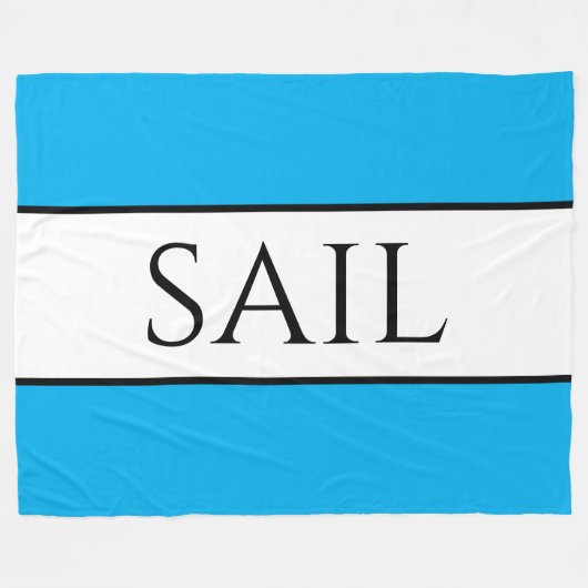 SAIL Nautisch Azure Blauw Wit Zomer Stripes Fleece Deken (Voorkant (Horizontaal))