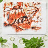Sail Ship American Mo Jo Kitchen Towel Theedoek (Gevouwen)