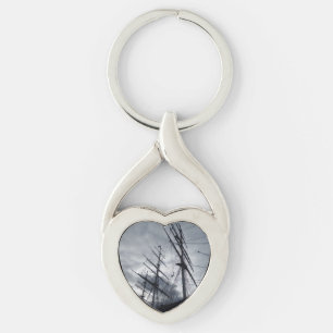 Sail Shrouds Heart Keychain