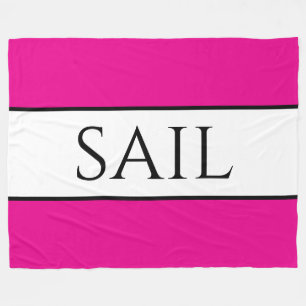 SAIL Sportief Fun Heldere Nautisch Roze Witte Stre Fleece Deken