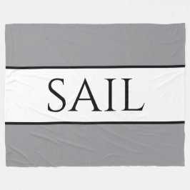 SAIL Sportief Modern Nautisch Grijs Witte Strepen Fleece Deken