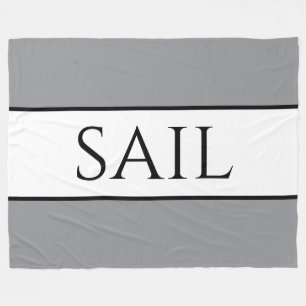 SAIL Sportief Modern Nautisch Grijs Witte Strepen Fleece Deken