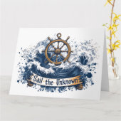 "Sail the Unknown" - Nautisch geïnspireerd ontwerp Kaart (Gele Bloem)
