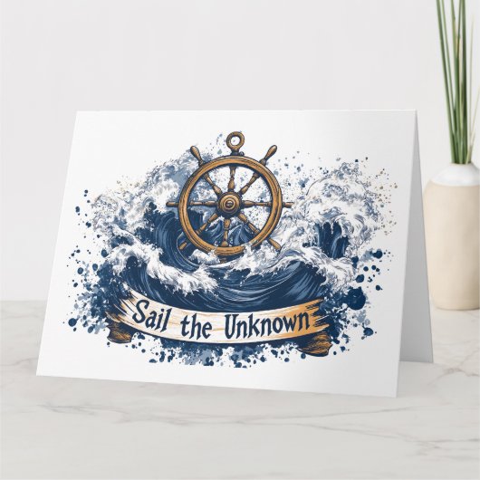 "Sail the Unknown" - Nautisch geïnspireerd ontwerp Kaart (Voorkant)