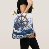 "Sail the Unknown" - Nautisch geïnspireerd ontwerp Tote Bag (Dichtbij)