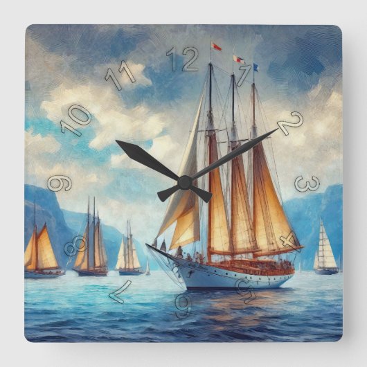 Sail Vierkante Klok (Voorkant)